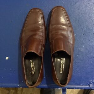 Bruno Magli Men's Rich Brown Slip-On Italian Loafers
